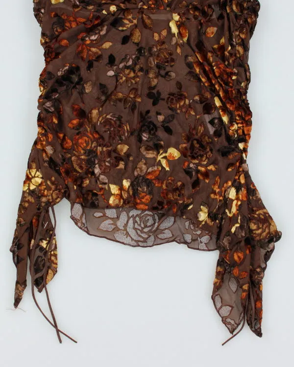 Y2k 00s Floral Halter Neck Top - M sold by Rokit product image thumbnail 4