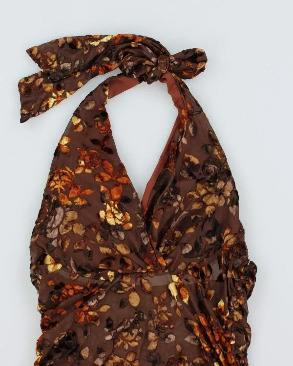 Y2k 00s Floral Halter Neck Top - M sold by Rokit product image thumbnail 3