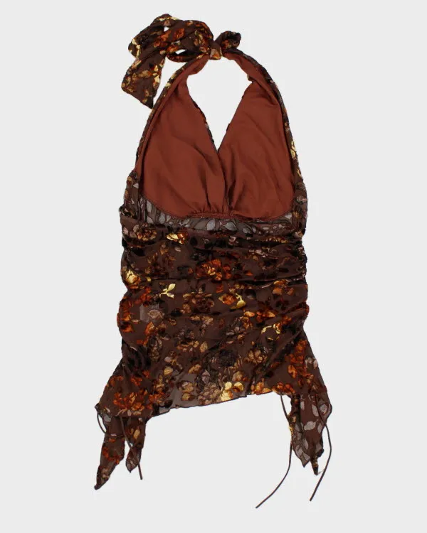 Y2k 00s Floral Halter Neck Top - M sold by Rokit product image thumbnail 2