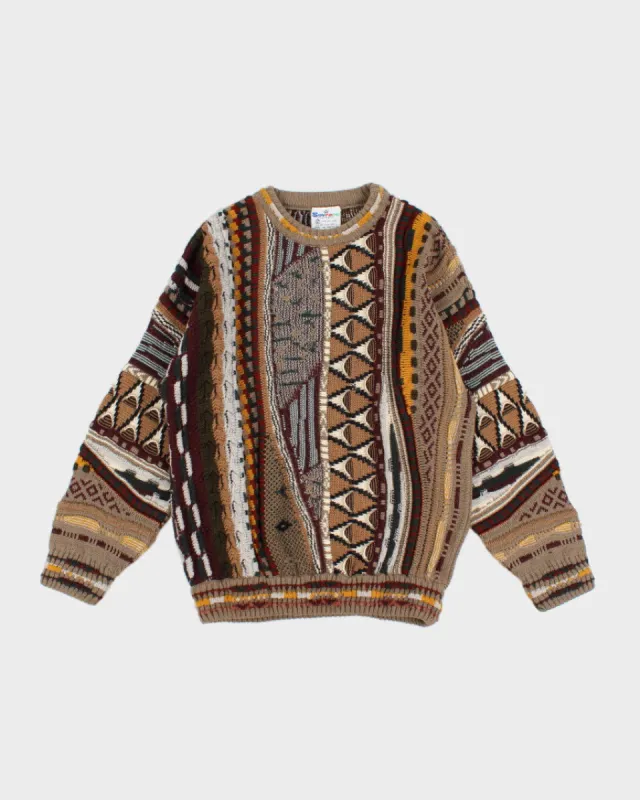 Vintage Abstract Textured Wool Jumper - XL sold by Rokit