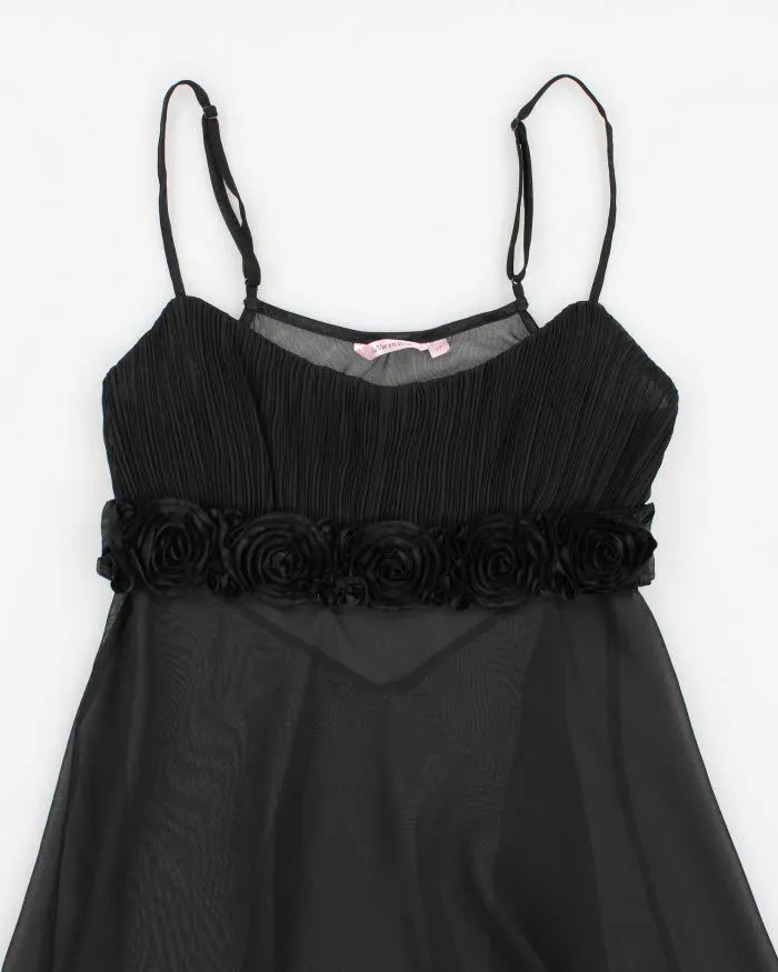 Y2k 00s La Ve En Rose Black Mesh Slip Dress - S sold by Rokit product image thumbnail 3