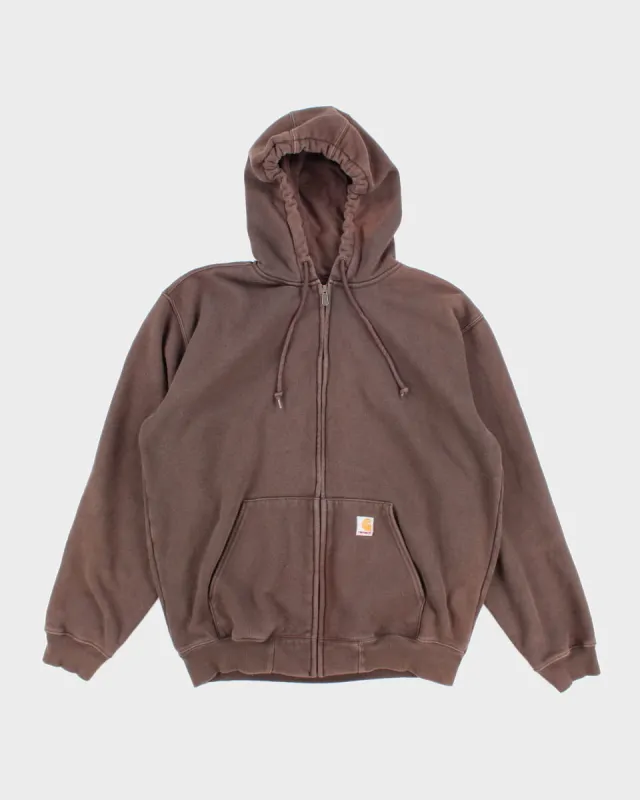 Men's Brown Carhartt Zip Up Hoodie - L sold by Rokit
