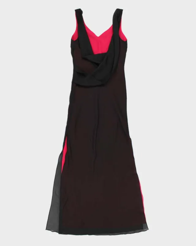 Vintage woman's Black And Pink Mesh Evening Dress - L sold by Rokit