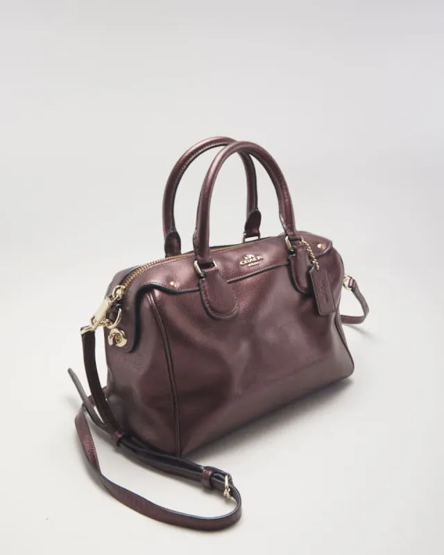 Coach Red Metallic Leather Crossbody Bag sold by Rokit