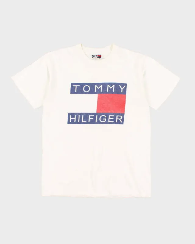 Vintage 90s Tommy Hilfiger Faded Branded Tee - L sold by Rokit