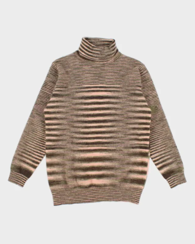 Vintage 60s Snowy Mountain Lambswool Striped Turtleneck - S/M sold by Rokit