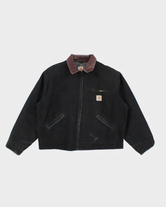 Mens Black Carhartt Fleece Lined Detroit Jacket - XL sold by Rokit