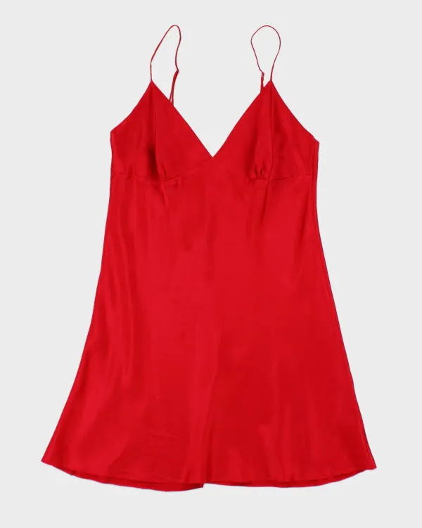 Vintage 90s Red Silk Slip Dress - M sold by Rokit