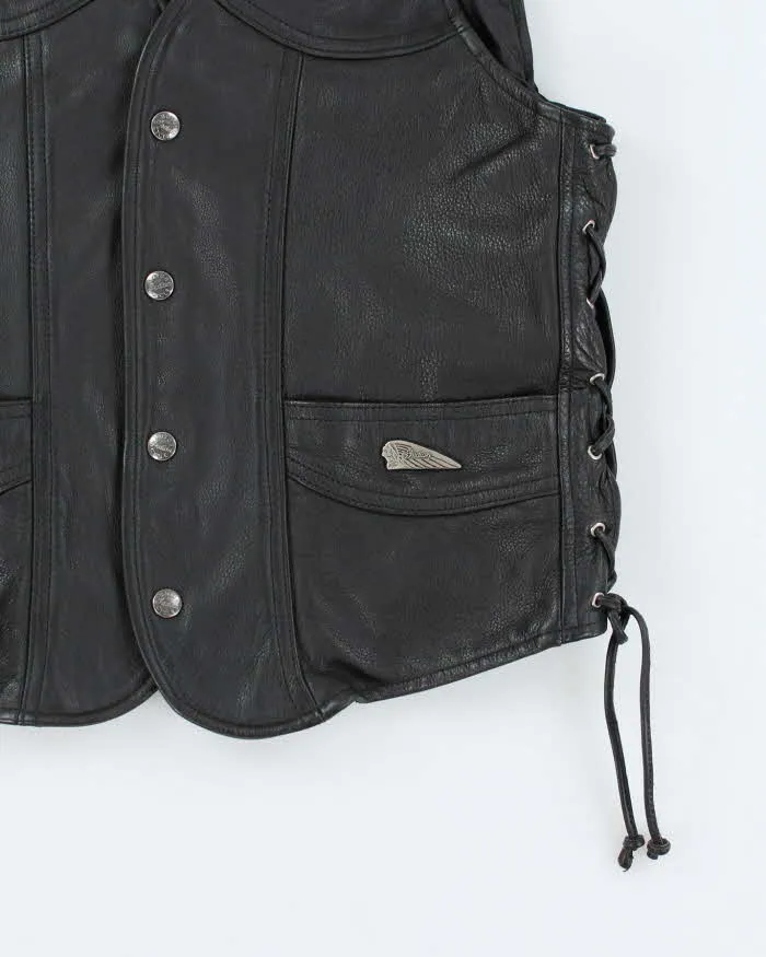 Mens 1990s Style Indian Motorcycle Black Leather Biker Jacket - S sold by Rokit product image thumbnail 4
