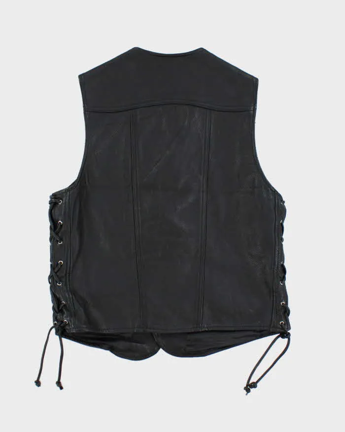 Mens 1990s Style Indian Motorcycle Black Leather Biker Jacket - S sold by Rokit product image thumbnail 2