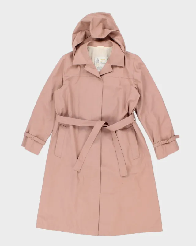 Vintage 80s London Fog Pink Hooded Coat - M sold by Rokit