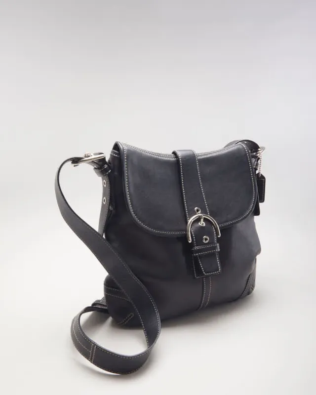 Vintage Coach Black leather Crossbody bag sold by Rokit