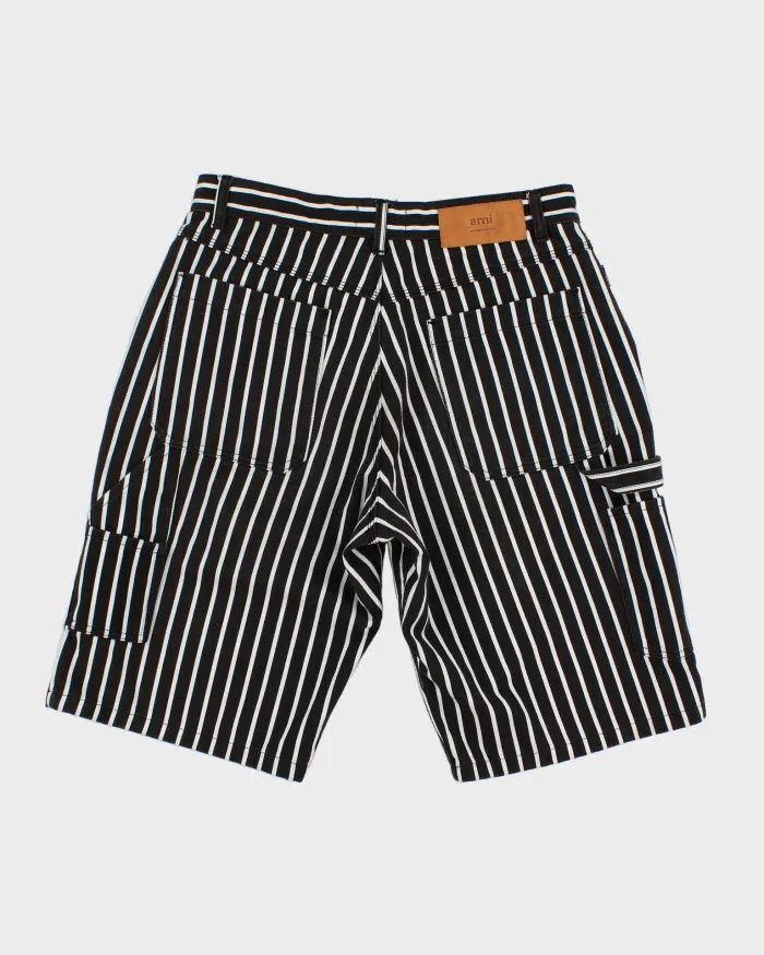 Ami Alexandre Mattiussi Black Striped Denim Shorts - W33 sold by Rokit product image thumbnail 2
