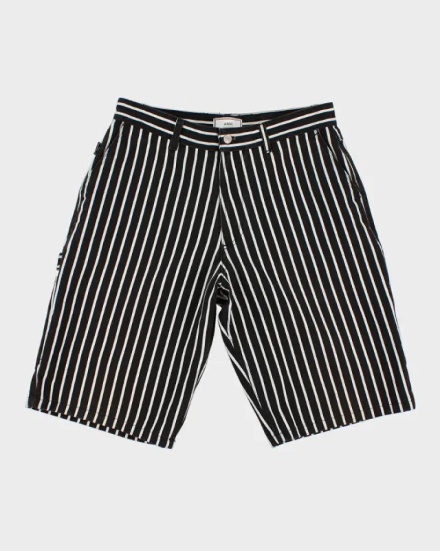 Ami Alexandre Mattiussi Black Striped Denim Shorts - W33 sold by Rokit