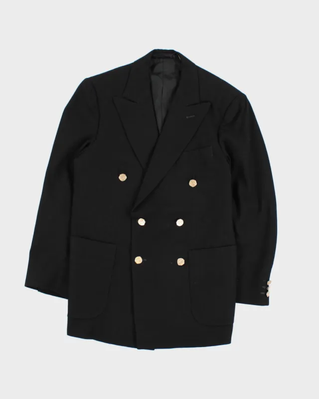 Vintage 70s Burberry's Black Double Breasted Blazer - S sold by Rokit