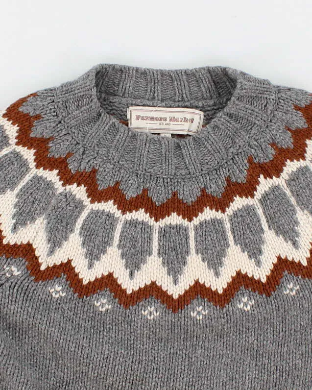 Men's Grey Icelandic Knit Sweater - M sold by Rokit product image thumbnail 3