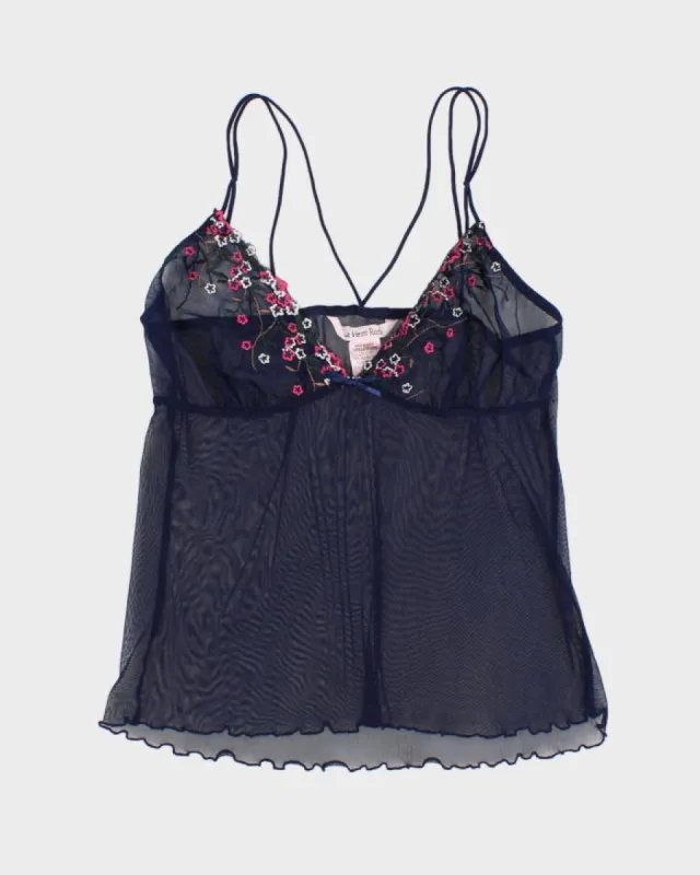 Woman's Blue Floral Print Camisole - S sold by Rokit