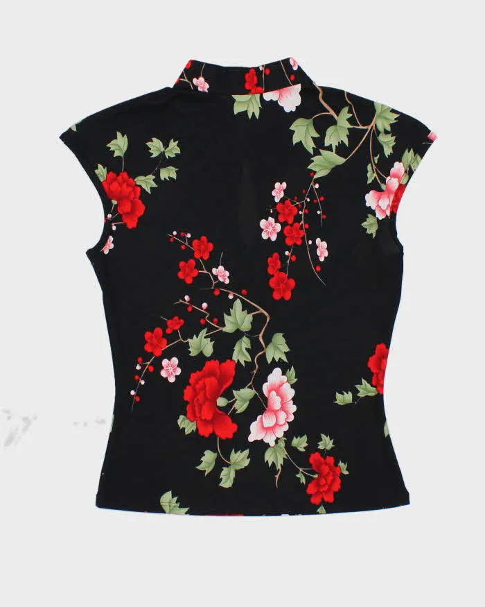 Y2k 00s Floral Print Key Hole Top - M sold by Rokit product image thumbnail 2