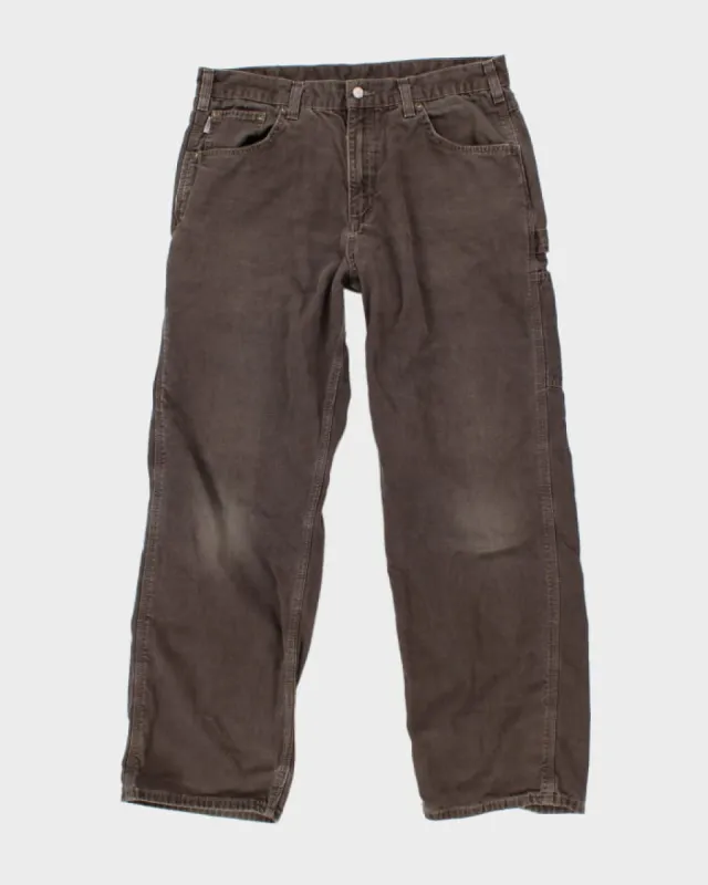 Vintage Carhartt Brown Workwear Trousers - W34 L30 sold by Rokit