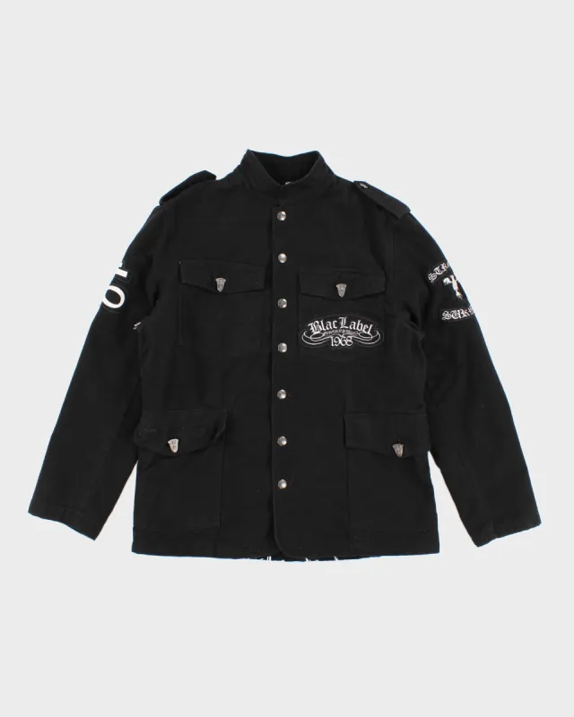 Mens Black Label Lined Patch Jacket - L sold by Rokit