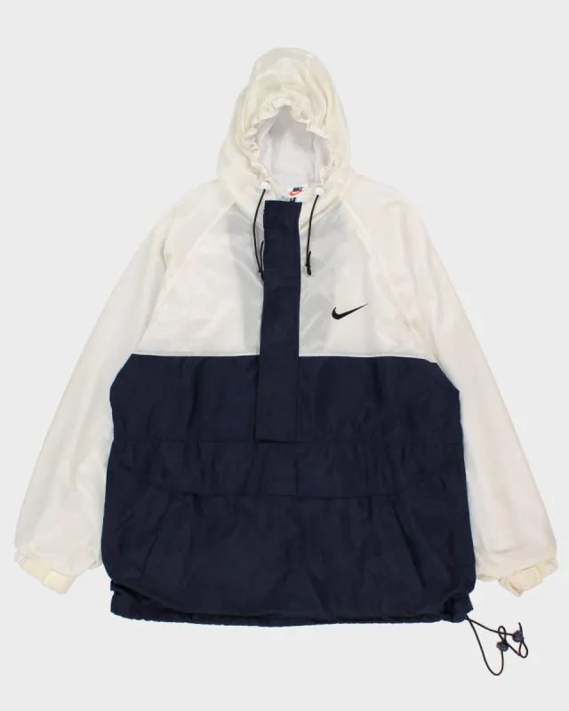 Vintage 90s Nike Navy & Cream Hooded Jacket - XL sold by Rokit