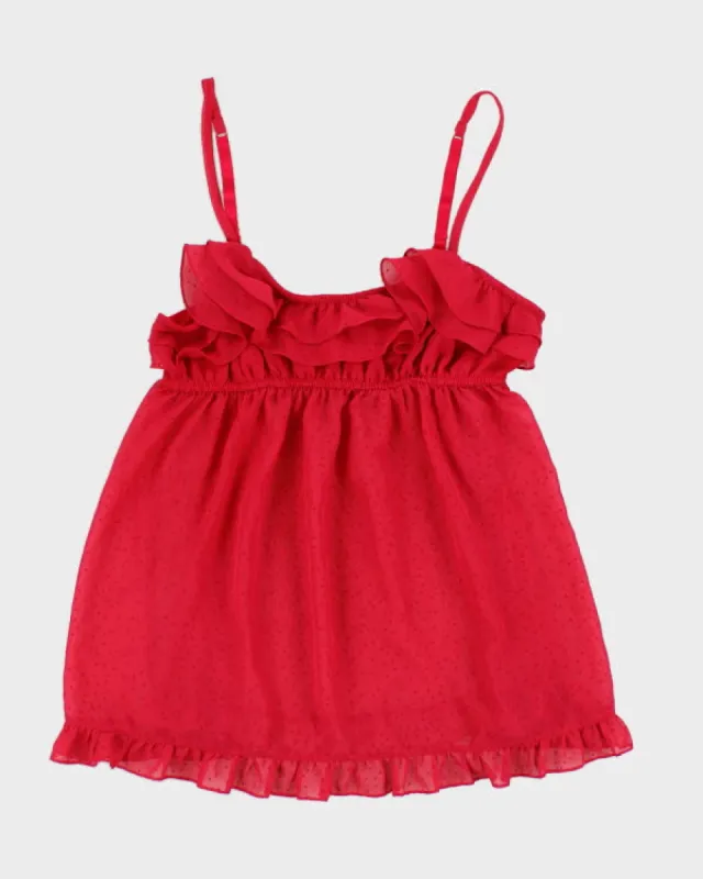 Y2k 00s La Senza Pink Mesh Cami - M sold by Rokit