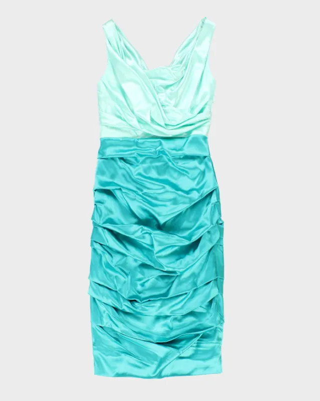 Vintage 90s Le Chateau Satin Ruffled Midi Dress - XS sold by Rokit
