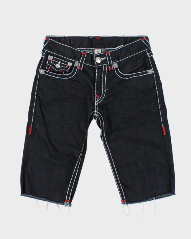 Vintage Y2K True Religion Contrast Stitched Cut Off Denim Shorts - W32 L15 sold by Rokit