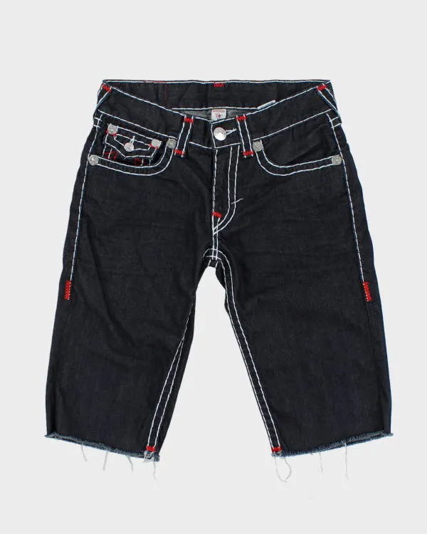 Vintage Y2K True Religion Contrast Stitched Cut Off Denim Shorts - W32 L15 sold by Rokit