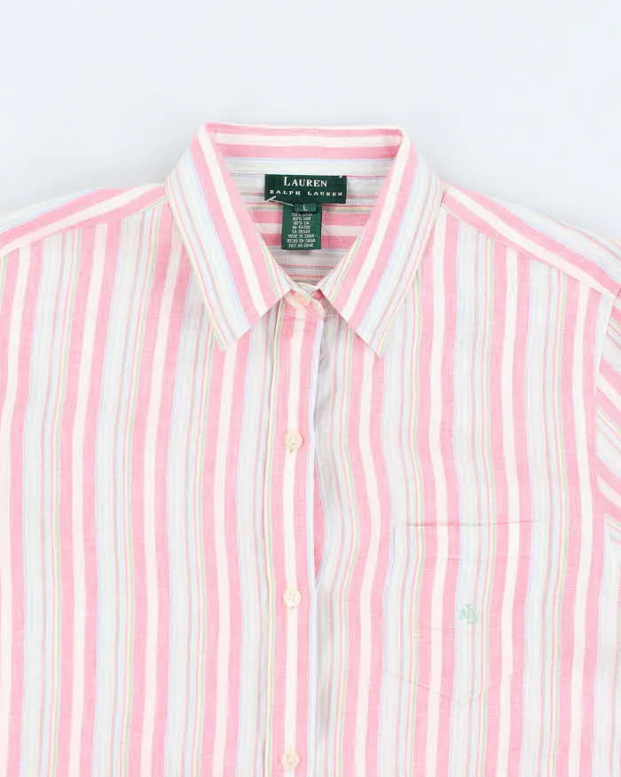 Mens Ralph Lauren Pink Striped Linen Shirt - L sold by Rokit product image thumbnail 3