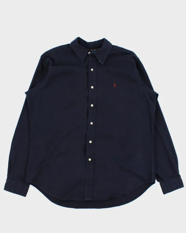 Vintage 90s Ralph Lauren Navy Oversize Shirt - L sold by Rokit