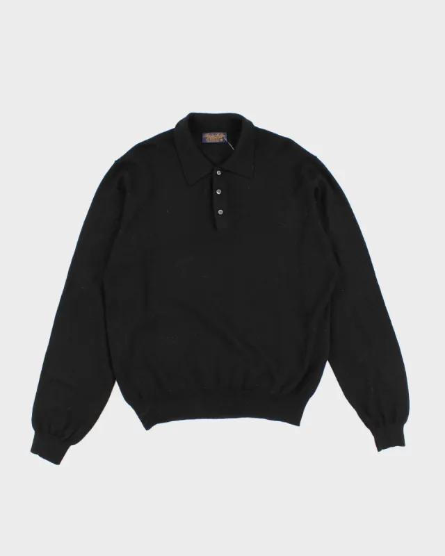 Mens Black Merino Wool Brooks Brothers Jumper - M made by Brooks Brothers