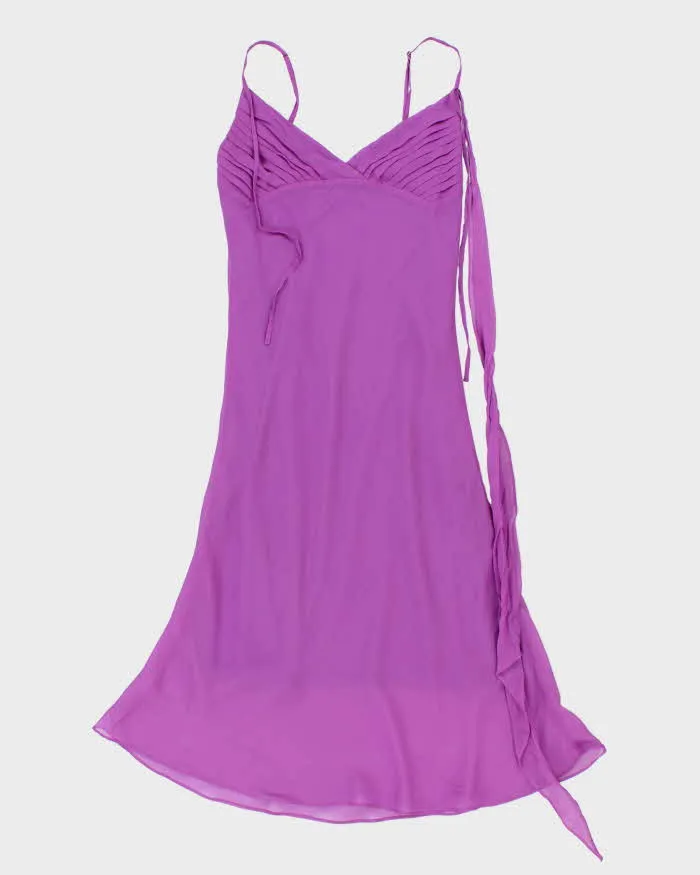 Vintage 90s Sakura Purple Silk Dress - S sold by Rokit
