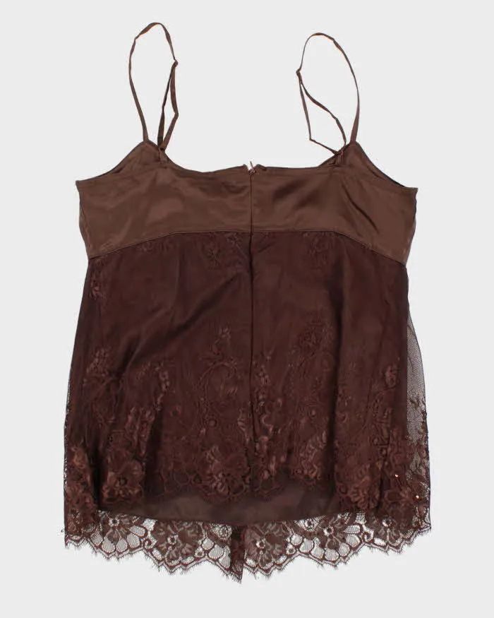Y2k 00s Le Chateau Brown Cami Top - S sold by Rokit product image thumbnail 2