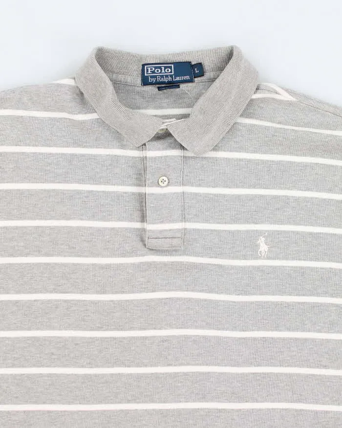 Ralph Lauren Grey Stripe Polo - L sold by Rokit product image thumbnail 3