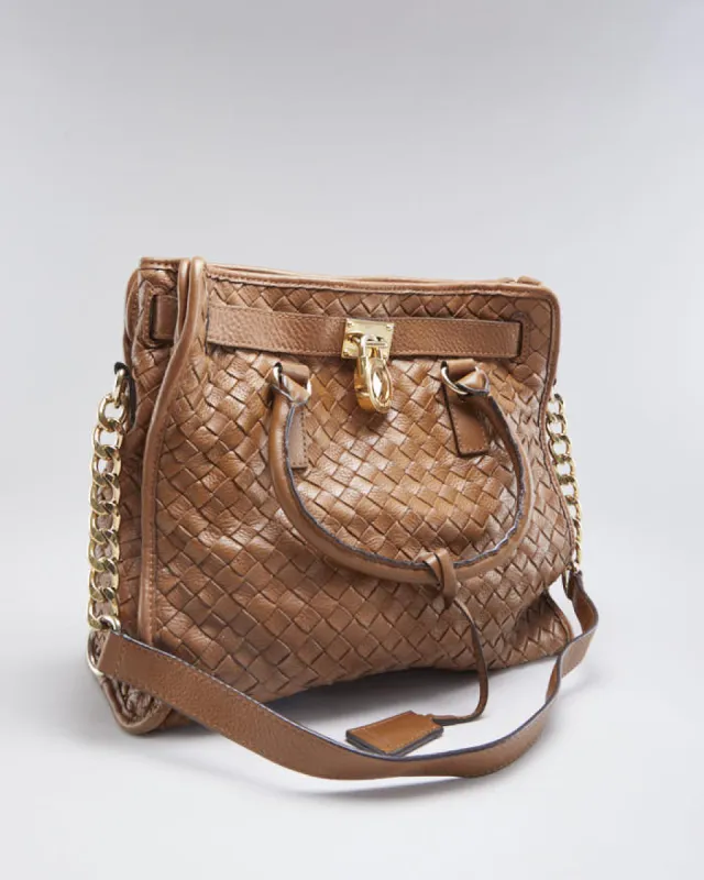 Vintage Woman's Brown Braided Leather Michael Kors Handbag sold by Rokit