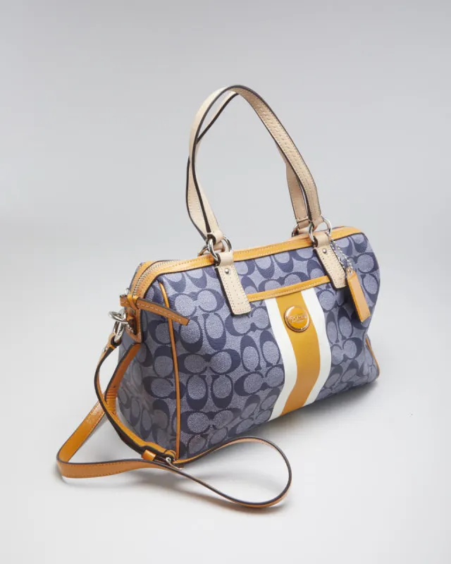 Vintage Women's Small Blue Coach Holdall bag made by Rokit