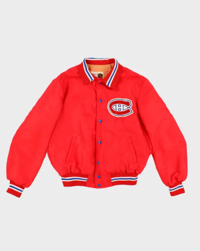 Vintage Men's Red Montreal Canadians X NHL Varsity Jacket - L made by NHL