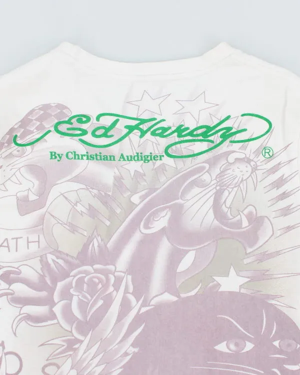 Vintage Ed Hardy Sequined Graphic T-Shirt - L sold by Rokit product image thumbnail 4