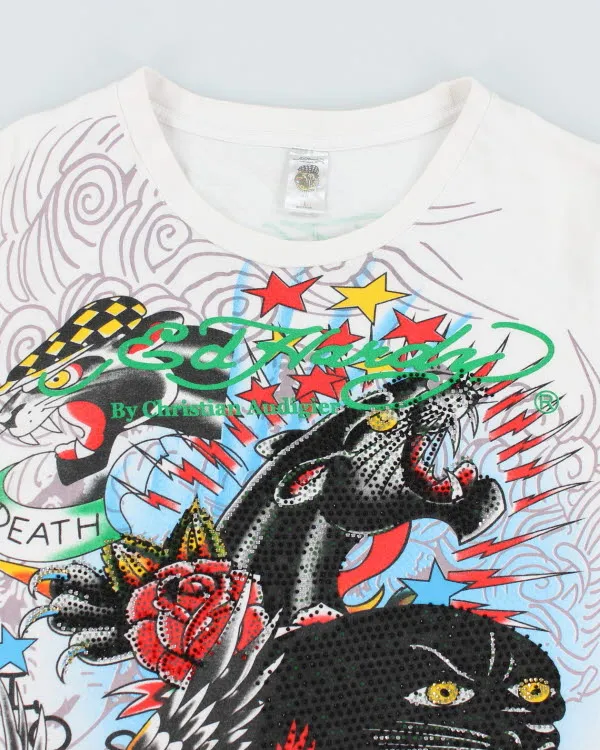 Vintage Ed Hardy Sequined Graphic T-Shirt - L sold by Rokit product image thumbnail 3
