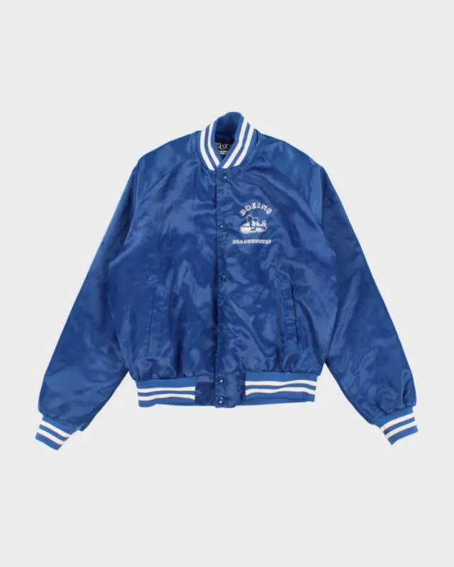 Vintage 80s Nasco Blue Sateen Bomber Jacket - M made by Rokit