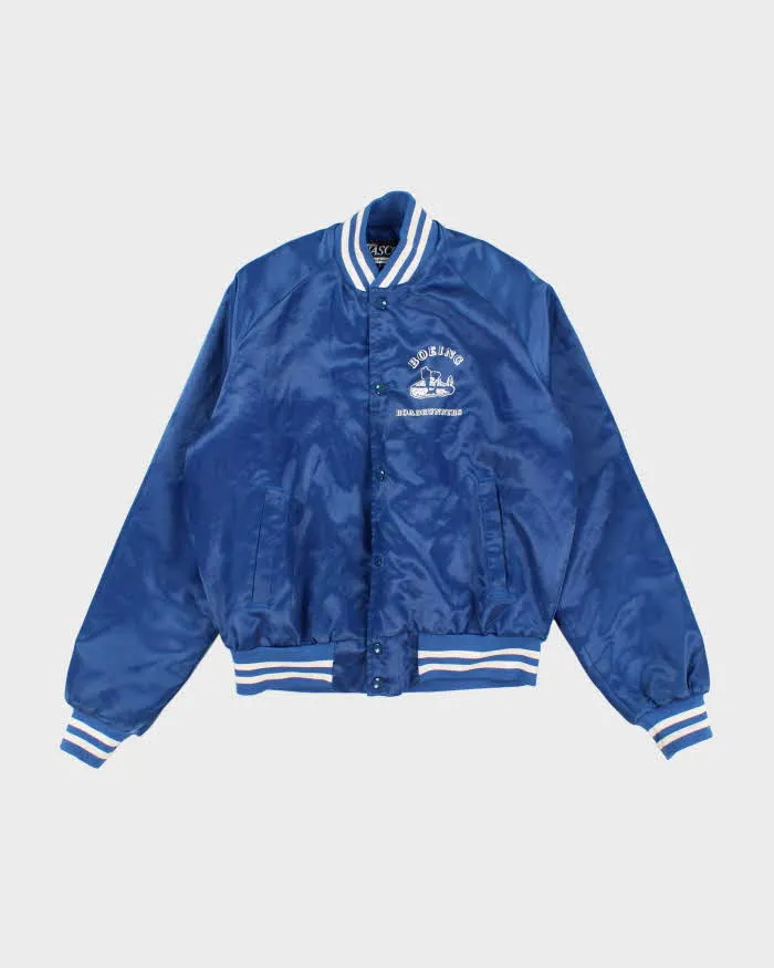 Vintage 80s Nasco Blue Sateen Bomber Jacket - M sold by Rokit