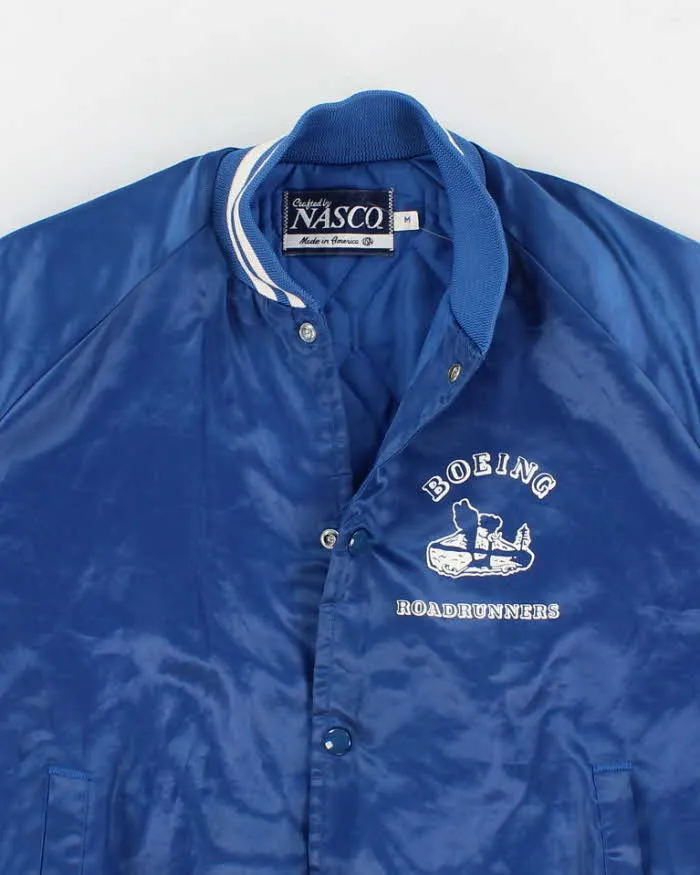 Vintage 80s Nasco Blue Sateen Bomber Jacket - M sold by Rokit product image thumbnail 3