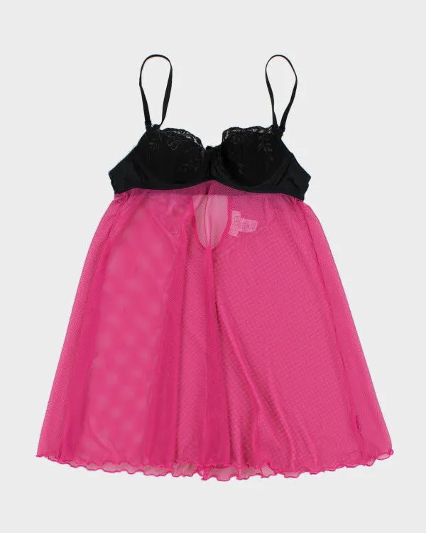 Y2k 00s La Senza Pink Fishnet Cami - S sold by Rokit