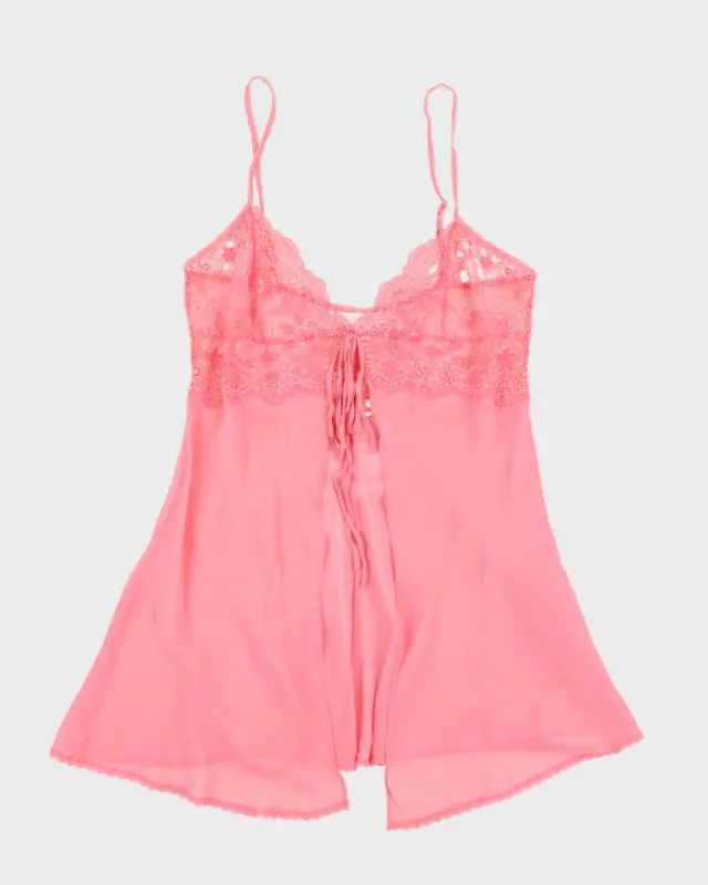 Vintage Y2k 00s Victoria's Secret Pink Silk Lingerie Cami - M sold by Rokit