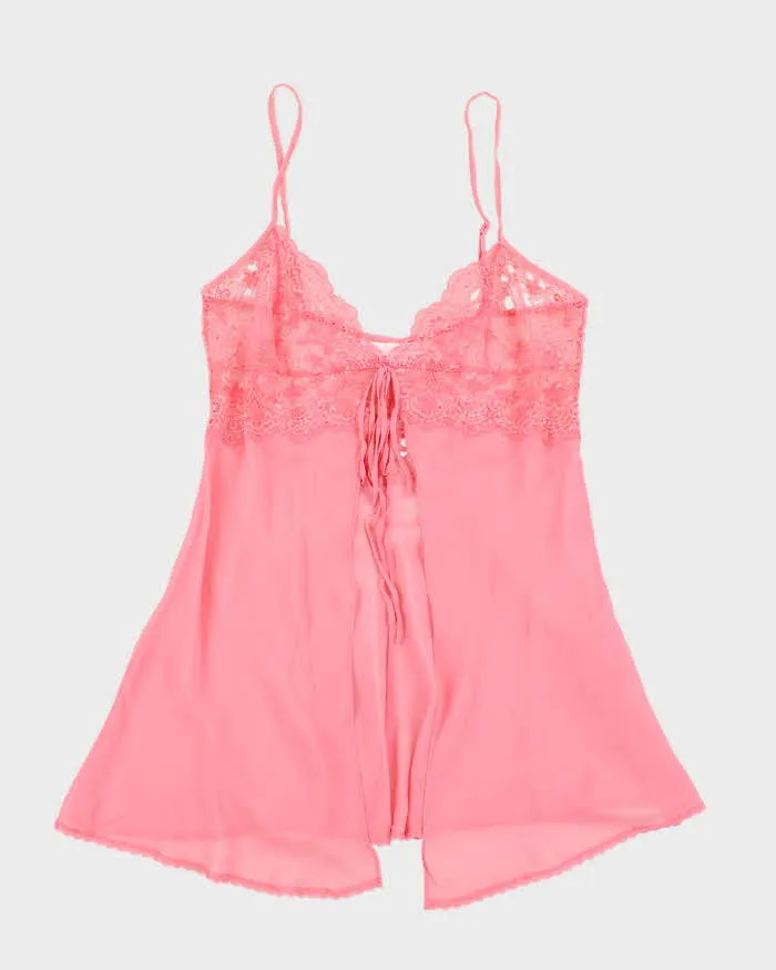 Vintage Y2k 00s Victoria's Secret Pink Silk Lingerie Cami - M sold by Rokit