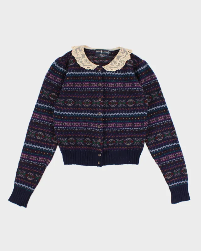 Vintage woman's Patterned knit cardigan - M sold by Rokit