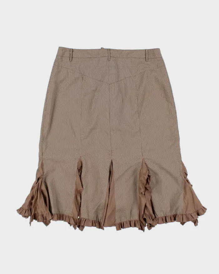 Vintage Y2k 00s Brown Stripe Ruffle Skirt - M sold by Rokit product image thumbnail 2