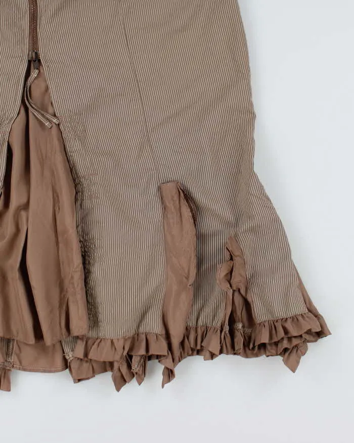 Vintage Y2k 00s Brown Stripe Ruffle Skirt - M sold by Rokit product image thumbnail 4