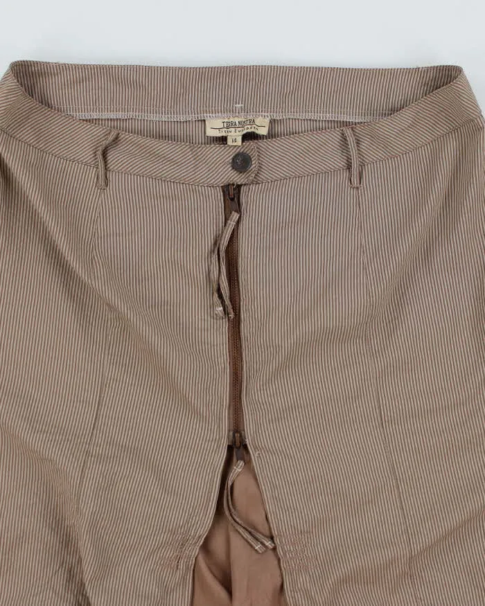Vintage Y2k 00s Brown Stripe Ruffle Skirt - M sold by Rokit product image thumbnail 3